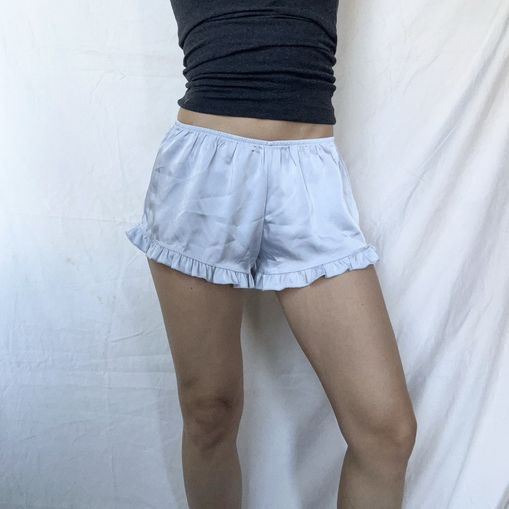 Brandy Melville Pastel Blue Satin Bloomer Shorts Coquette Dainty Twee